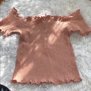 Pink off the shoulder crop